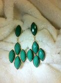 Brinco Dourado Com Pedras Verde Cod 000005BP
