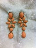 Brinco Dourado Com Pedras Rose Cod 000008BP